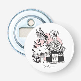 Gecorrigeerde feestelijke en feilloze woning button flesopener