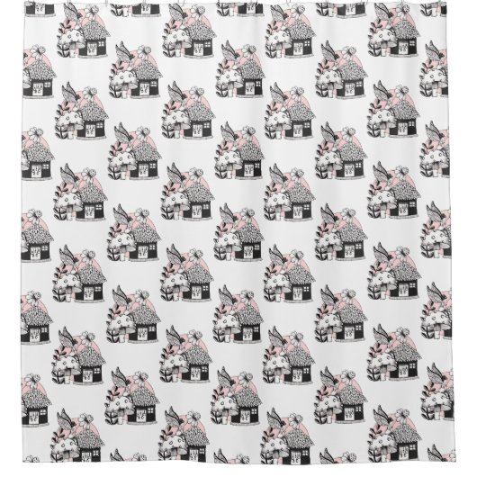 Gecorrigeerde feestelijke en feilloze woning douchegordijn (Voorkant)