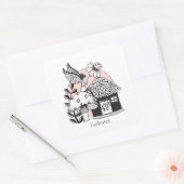 Gecorrigeerde feestelijke en feilloze woning vierkante sticker (Envelop)