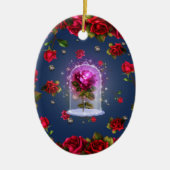 Gecorrigeerde magische rode roze schoonheid keramisch ornament (Voorkant)