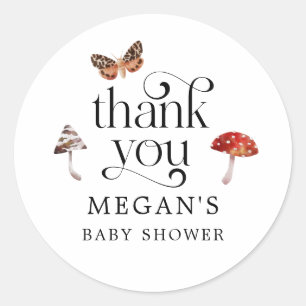 Gecorrigeerde paddenstoel Baby shower Favor Ronde Sticker