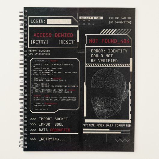Gecorrumpeerd - Techno-Brutalist Streetwear Design Planner (Voorkant)