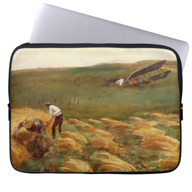 Gecrasht vliegtuig (door John Singer Sargent) Laptop Sleeve (Voorkant)