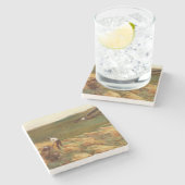 Gecrasht vliegtuig (door John Singer Sargent) Stenen Onderzetter (Zijkant)