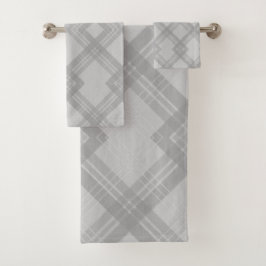 Gecrisseerde donkere en lichtgrijze chequewissel bad handdoek
