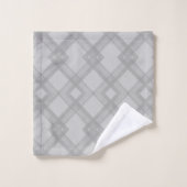 Gecrisseerde donkere en lichtgrijze chequewissel bad handdoek (Wasdoekje)