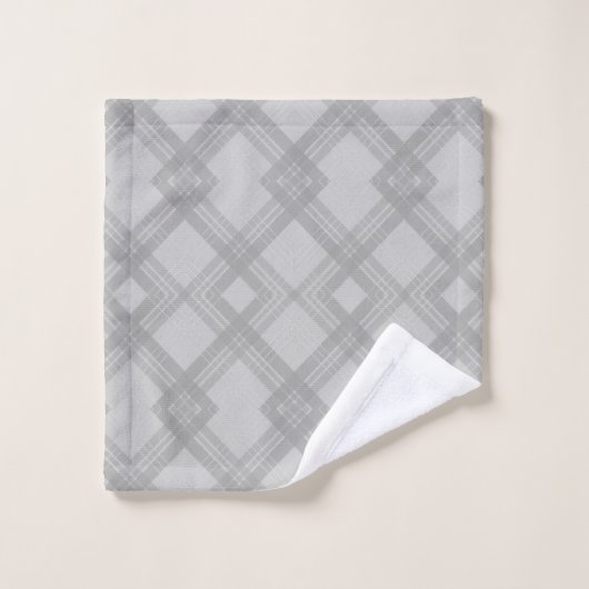 Gecrisseerde donkere en lichtgrijze chequewissel bad handdoek (Wasdoekje)