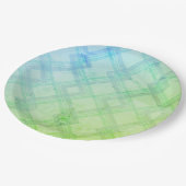 Gecroseerde Happy Green & blue, gele cheques Papieren Bordje (Gekanteld)