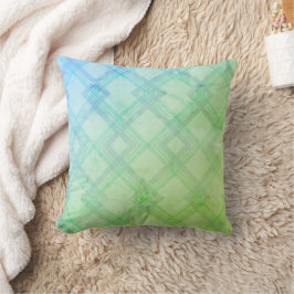 Gecroseerde Happy Green en blauw, gele cheques Kussen