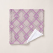 Gecroseerde Happy Paars & crème, witte cheques Bad Handdoek (Wasdoekje)