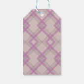 Gecroseerde Happy Paars & crème, witte cheques Cadeaulabel (Achterkant)