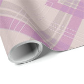 Gecroseerde Happy Paars & crème, witte cheques Cadeaupapier (Rol Hoek)