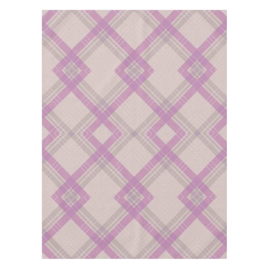 Gecroseerde Happy Paars & crème, witte cheques Tafelkleed (Voorkant)