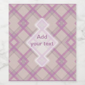 Gecroseerde Happy Paars & crème, witte cheques Wijn Etiket (Enkel label)