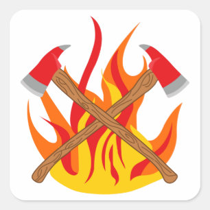 GeCrossed Fireman;s-assen Vierkante Sticker