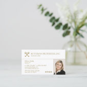 GeCrossed Keys Real Estate Agent Voeg Foto Busines Visitekaartje (Staand voorkant)
