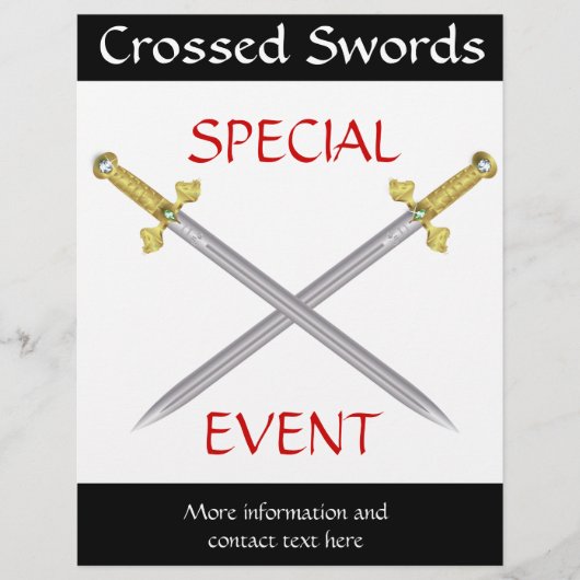 GeCrossed Medieval Swords Flyer Sjabloon (Voorkant)