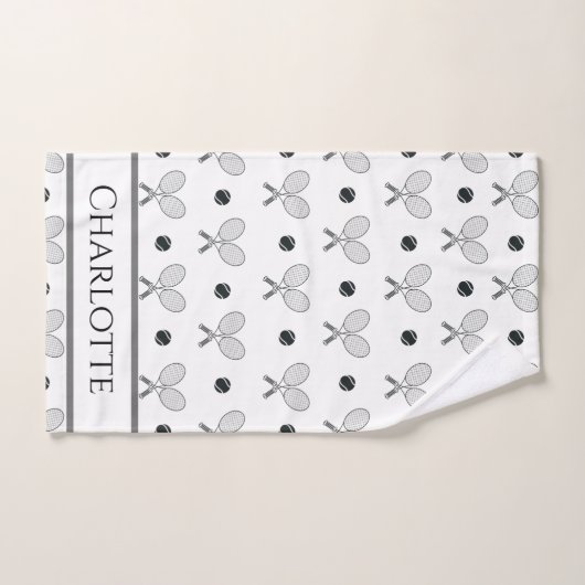 GeCrossed Tennis Rackets en Balls Pattern Simple Handdoek (Handdoek)