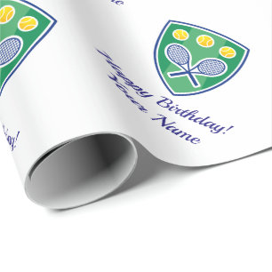 GeCrosssed tennisracketsport Birthday of Holiday Cadeaupapier