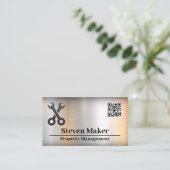 GeCrosssseerde Logo | QR-code | Metaal Visitekaartje (Staand voorkant)