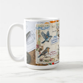 Gecultiveerde Innovatie Vintage Scrapbook Collage  Koffiemok