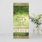 Gecumuleerd groen VIP Sweet 16 Party Ticket Kaart (Staand voorkant)