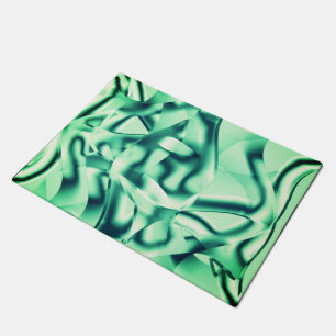 Gecurreerde groene vormen van acryl, sommige mints deurmat