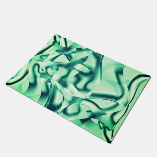 Gecurreerde groene vormen van acryl, sommige mints deurmat (Schuin)