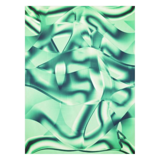 Gecurreerde groene vormen van acryl, sommige mints tafelkleed (Voorkant)