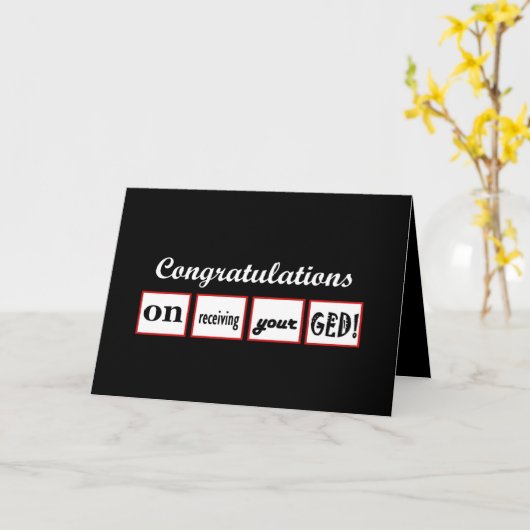 GED - AANGEPASTE NAAM - Gefeliciteerd Kaart (Gele Bloem)