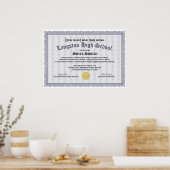 GED Algemeen Hoog-Diploma Equivalency-diploma kopi Poster (Keuken)