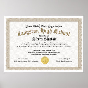 GED Algemeen Hoog-Diploma Equivalentie Kopie Poster