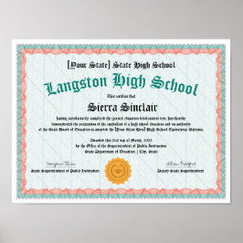 GED Algemene middelbare school gelijkwaardigheid d Poster