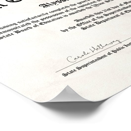 GED Algemene middelbare school gelijkwaardigheid d Poster (Hoek)