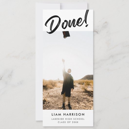 Gedaan Casual vet handschrift Afstuderen Kaart (Voorkant)