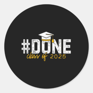 Gedaan CL van 2025 Afstuderen Afstuderen Mannen Vr Ronde Sticker