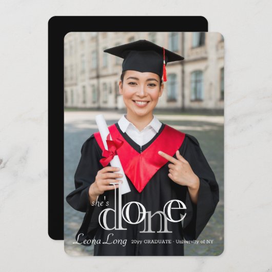 Gedaan de Aankondiging van het Afstuderen van de F (Voorkant / Achterkant)