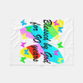 GEDAAN DOOR GOD VOOR 90 JAAR FLEECE DEKEN (Voorkant (Horizontaal))