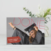 Gedaan Foto - GraduPartij Uitnodiging (Staand voorkant)