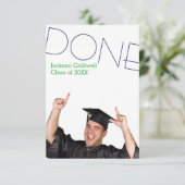 Gedaan Foto verticaal - 3x5 Afstuderen aankondigin Kaart (Staand voorkant)