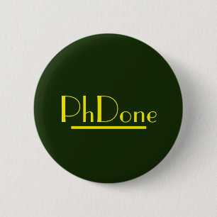 Gedaan groen/geel ronde button 5,7 cm