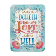 Gedaan in Liefde Quote Boho Bloemmagneet