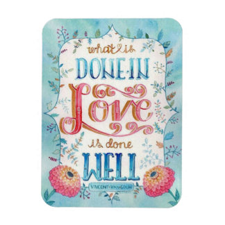 Gedaan in Liefde Quote Boho Bloemmagneet Magneet