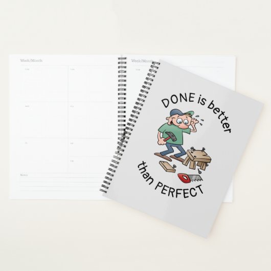 Gedaan is beter dan perfecte grappige Cartoon van  Planner (Display)