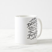 gedaan is beter dan perfecte mok - zwart - wit (Voorkant rechts)