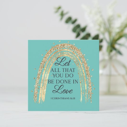 Gedaan te Love Gold Rainbow Magnet (Staand voorkant)