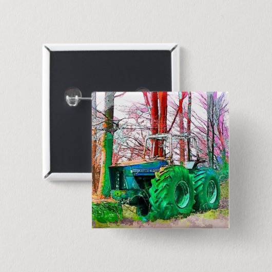 GEDAAN VIERKANTE BUTTON 5,1 CM (Voorkant /achterkant)