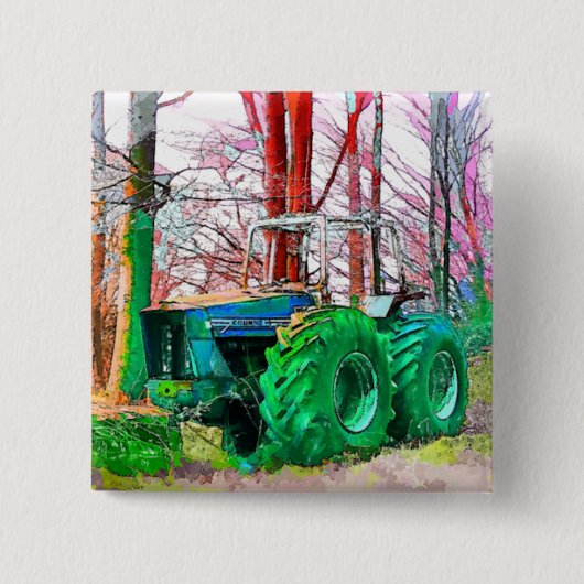 GEDAAN VIERKANTE BUTTON 5,1 CM (Voorkant)