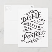gedaan wordt beter dan perfect - zwart-wit briefkaart (Voorkant / Achterkant)