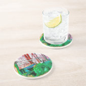 GEDAAN ZANDSTEEN ONDERZETTER (Zijkant)